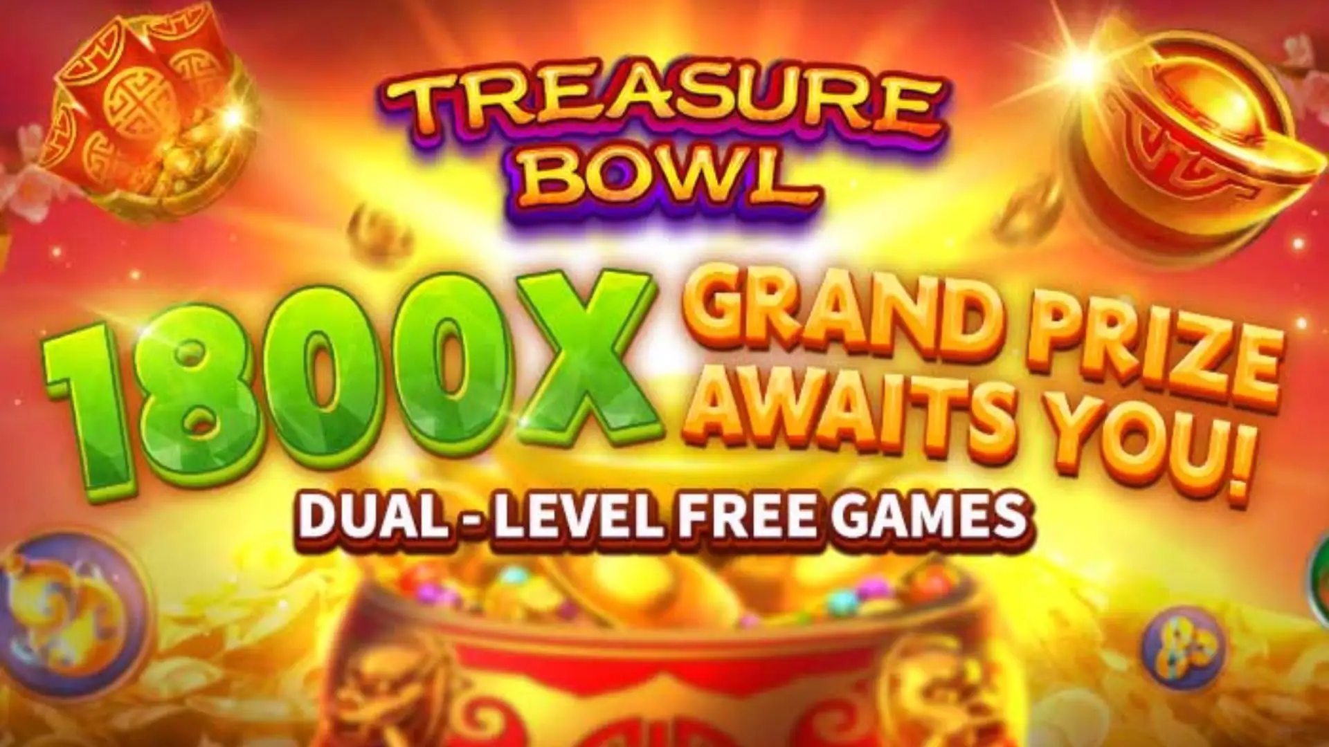Multiplicadores Treasure Bowl hh55 - 7777x Máximo com Tigela Dourada